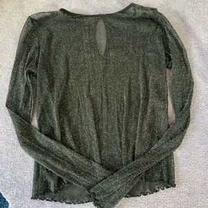 Sheer Shimmery Long Sleeve Blouse